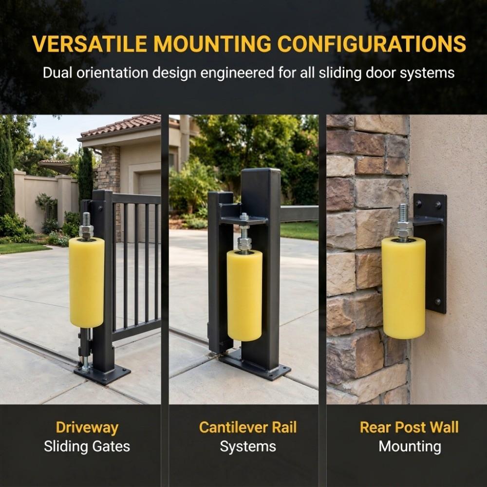 4pcs 5 Inch Slide Gate Guide Roller Heavy Duty Rolling Door Guider Gate Guide Post  Sliding Gate
