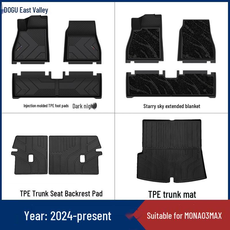 TPE Floor Mats for XPeng Mona 03 Max, dual-color injection, interior upgrade.