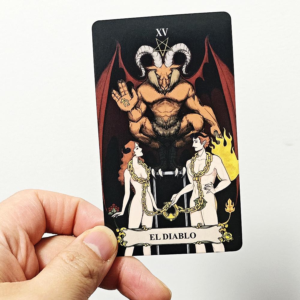 Secret Mirror Tarot Deck 78 ცალი თანამედროვე ტაროს ბარათები სამკურნალო ენერგიით სიცოცხლის ჩრდილების გასანათებლად და მსუბუქი ესპანური 10,3*6 სმ