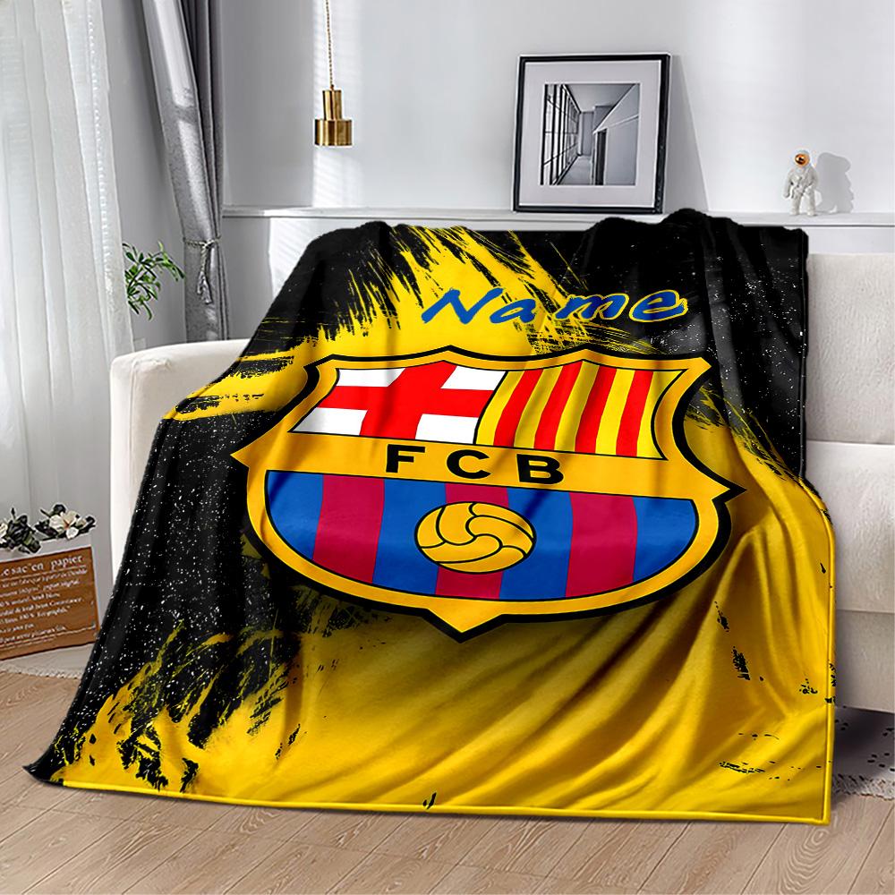 Fcb Team Crest Blanket Durable Comfort Perfect for Picnics Office Chair Livingroom for All Occasions Modern Birthday Christmas Gift Blanket
