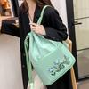 Folding Storage Bag Large Capacity Waterproof Adjustable Embroidery Design Inner Zipper Multifunctional Oxford Cloth Women Embroidered Backpack Travel
