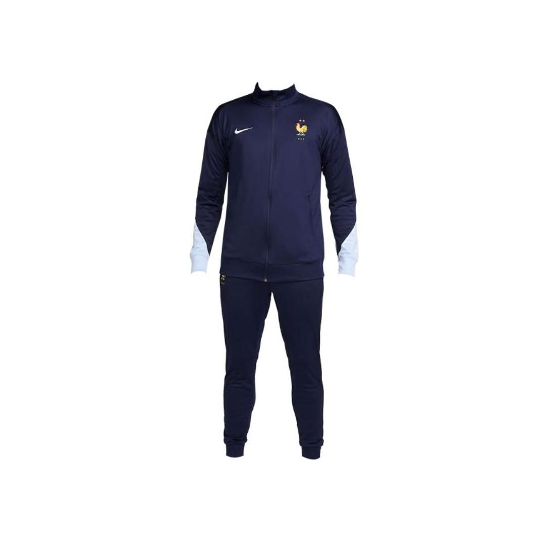 

Nike Dri-FIT сборная Франции по футболу Еврокубок Тренировочный логотип с принтом воротника-стойки на молнии с длинным рукавом Повседневный спортивный костюм Мужской костюм Черный Синий FJ2343-498 M
