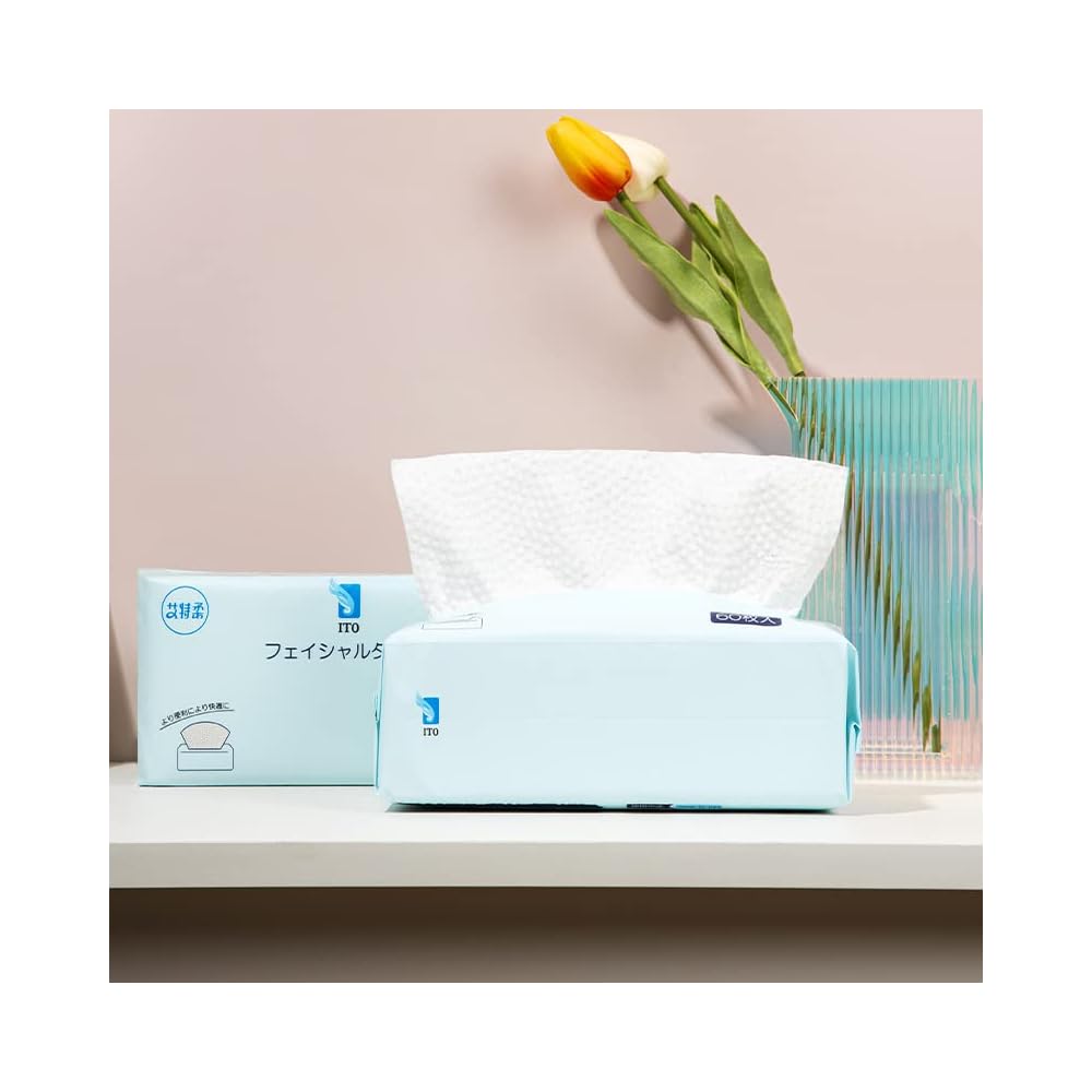 ITO Facial Towels, Tissue Type, Cleansing Towels, Disposable Towels, for Skin Irritation