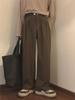 Spring/Summer Retro Loose Straight Coffee Casual Pants for Men