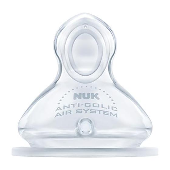 NUK Premium Choice Replacement Nipple S Silicone Round Hole (Small) For Breast Milk, Tea, Hot Bath [Reproduces Mom s Nipple] [Wide Mouth Type That