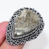 Natural Pyrite Druzy Gemstone 925 Sterling Silver Jewelry Ring Size 9 AR-18645