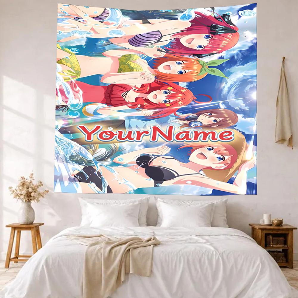 Quintessential Quintuplets Custom Your Name Wall Decor Tapestry Art For Pet Memorial Birthdaywedding Party Backdrop Family Gift