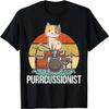 Funny Percussion Drummer Drumming Drums Saying I Kitten Cat T-Shirt