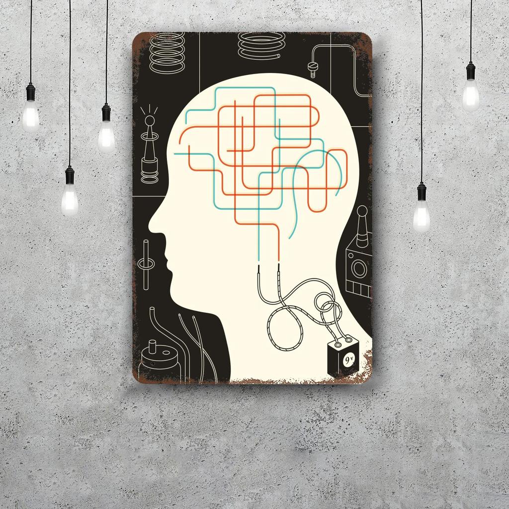 Brain Funny Bar Metal Sign Retro Plaque Vintage Sign Alcohol Drinker Pub Club Man Cave Kitchen Wall Decoration