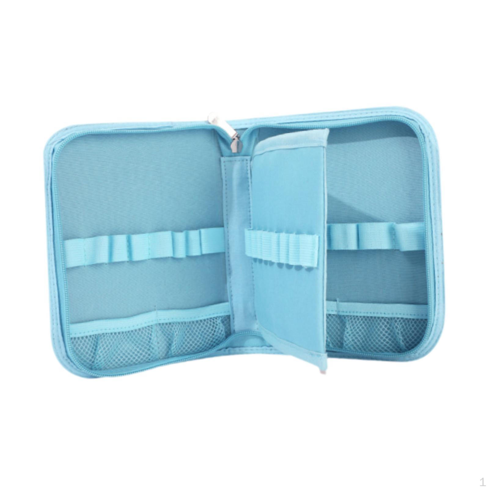 

Crochet Hook Case Empty Zipper Unique Easy to Carry Sewing Storage Organizer, for синій