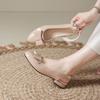 French Bow Bag Head Sandals Women's Summer Wear 2025 New Nude Casual Temperament Thick Heel Empty Sandals