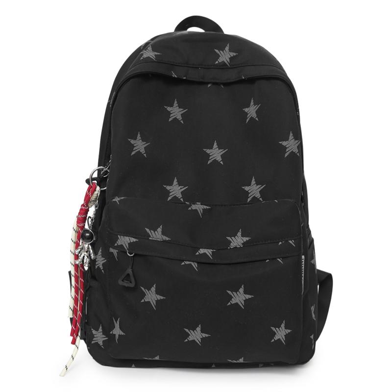 Школьный рюкзак для ученика, большая вместимость, рюкзак с принтом звезд чёрный