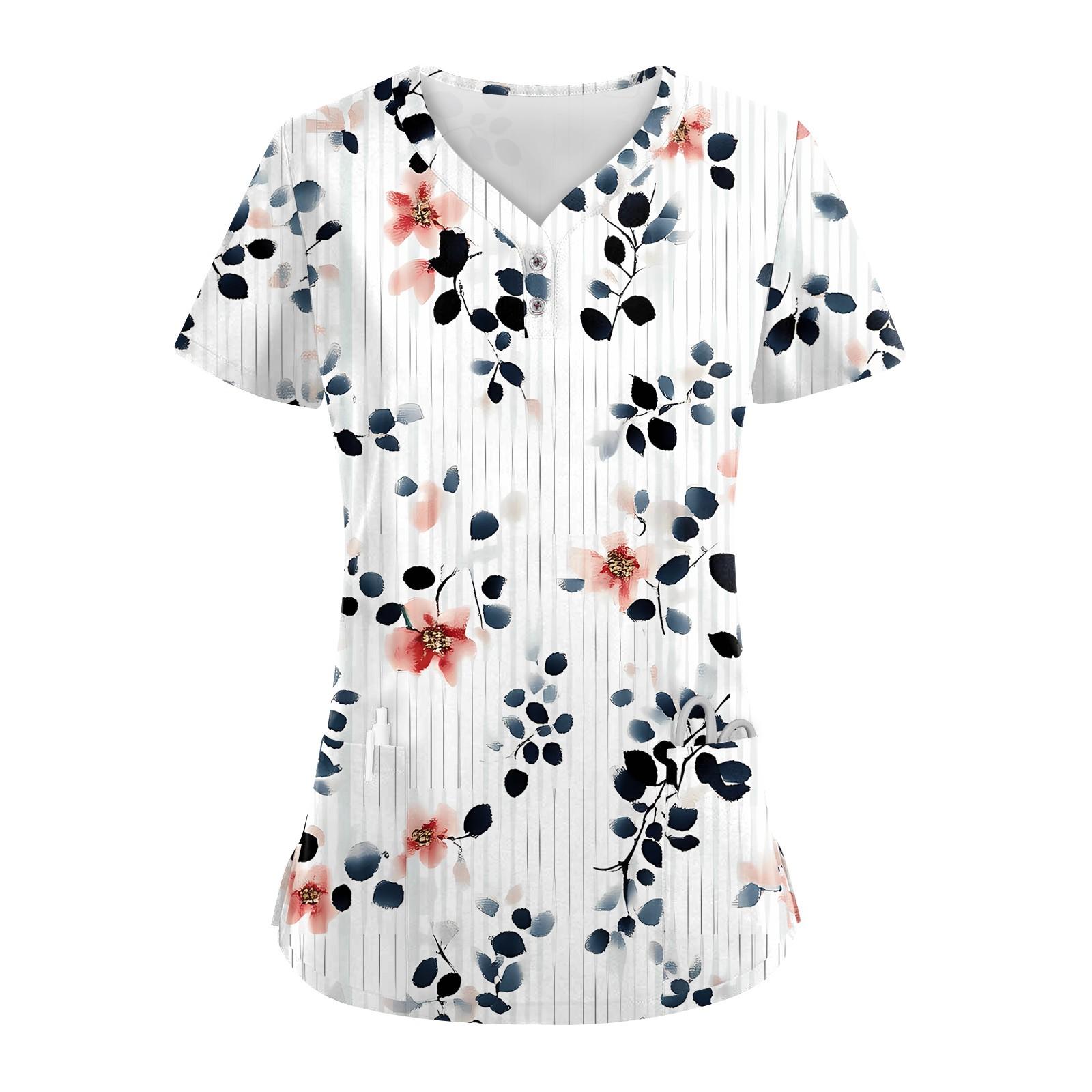 

Женские модные комбинезоны с коротким рукавом и V-образным вырезом на пуговицах с карманами и принтом XL белый