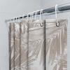 Vintage Palm Leaf Bath Curtain Shower Decoration Waterproof Fabric Decorative Window Panel Beige Tone