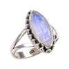 Natural Rainbow Moonstone Gemstone 925 Solid Silver Jewelry Ring Size 7.5 R7O51