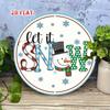 Vintage Let It Snow Metal Tin Sign Winter Snowflake Rustic Farmhouse Wall Art Decor