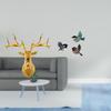 Majestic Resin Deer And Wooden Bird Wall Art Sculpture Boho Collectible Decor for Office Home Garden