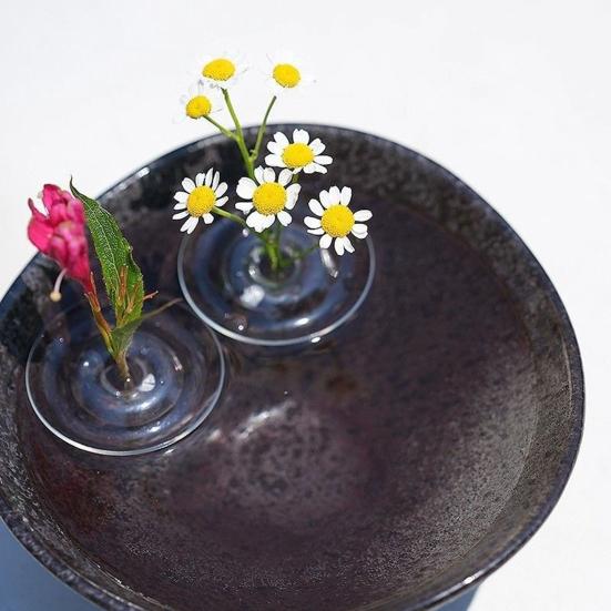 Yousheng 6/12/15/24/25/30/35/50/60Pcs Floating Floral Arrangement Holder Clear Floating Flower Display Stand Hydroponics Water Planting Flower Bowl