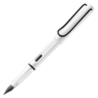 LAMY EF Extra Fine Fountain White with Black Limited Officially Imported Pen, Safari, Clip, L19WTB-EF, Edition,
