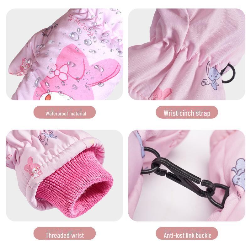 Samt-Skihandschuhe: Rutschfest, Warm und Dick für Kinder im Alter von 2-5 Jahren