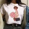 Women T Shirt Fashion Casual Female Print Shirt Loose Women Oneck Tops Harajuku 90s Girls Kawaii T Shirt Korean Style Clothes