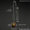 Tiger Eye Natural Stone Pendant Stainless Steel Chain For Women Men Healing Crystal Everyday Necklace Embedded Jewelry Gifts