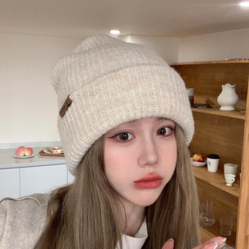 

Autumn and winter thickened thermal ear caps, students show small faces, cold and windproof cycling knitted caps M（56-58cm）