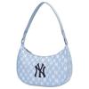 New MLB Monogram Collection Polyester Shoulder Bag, Handbag, Shoulder Bag Women's Baby Blue 3ABQS012N-50BLL
