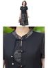 Stylish Chiffon Summer Dress for Middle-Aged & Elderly Women - Short Sleeve, Waist-Cinching Design