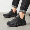 Men's Thick-soled Sports Shoes Solid Color Height-increasing Wear-resistant Anti-slip Casual Running Shoes for All Seasons