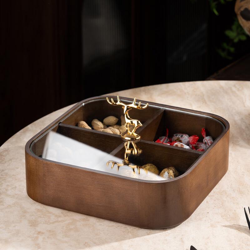 Handun Lucky Deer Bamboo Divided Snack Box