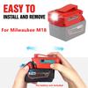 Milwaukee M1818 V Power Supply Adapter with LED Work Light and 2 USB Ports