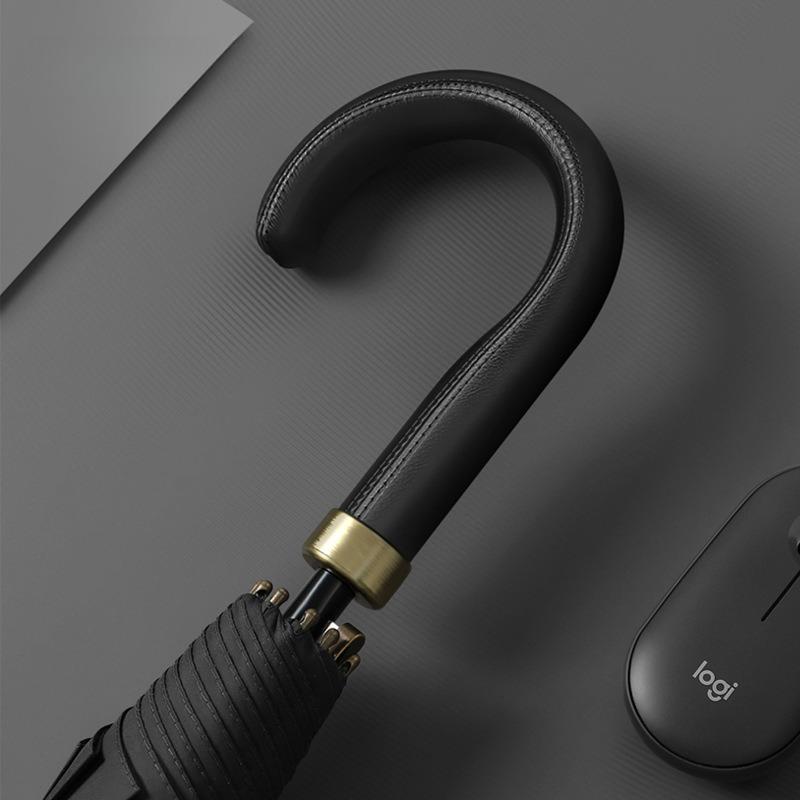 Большой зонт 122 см Ветрозащитный 10 спиц, Премиальная кожаная ручка Гольф Длинный зонт Мужской Женский, Прочный каркас Большой зонт Дождь