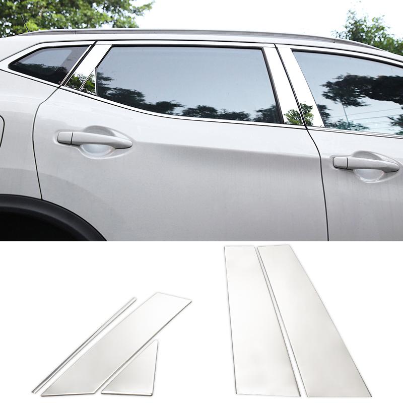 För Nissan Qashqai J11 2014 2015 2016 2017 2018 Rostfritt Stål Bil Dörr Fönster Center Mittpelare B C-stolpe Dekorationslister