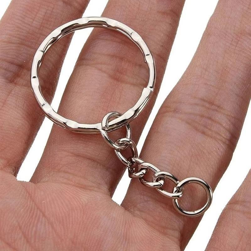 10 Piece New Key Ring Nickel Plated Embossed Keychain Diy Pendant Accessories Women Key Chains Fashion Jewelry