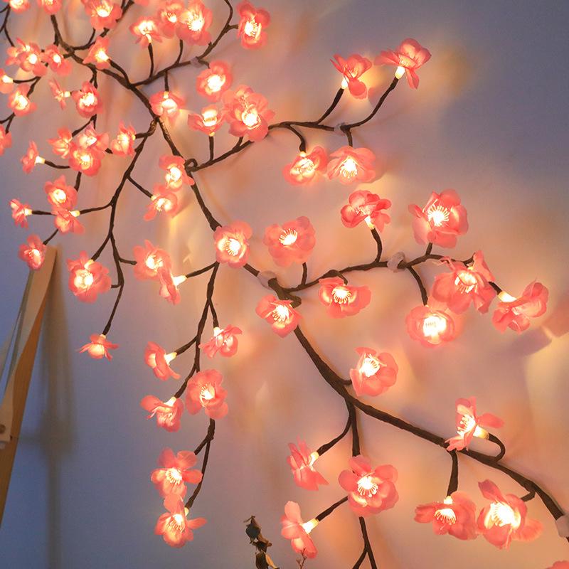 Cherry Blossom LED Rattan Branch Lights - Flexible Indoor Atmosphere Decor