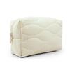 Bolsa de Cosméticos de Nailon Acolchada Suave de Plumón Bolsa de Lavado para Almacenamiento