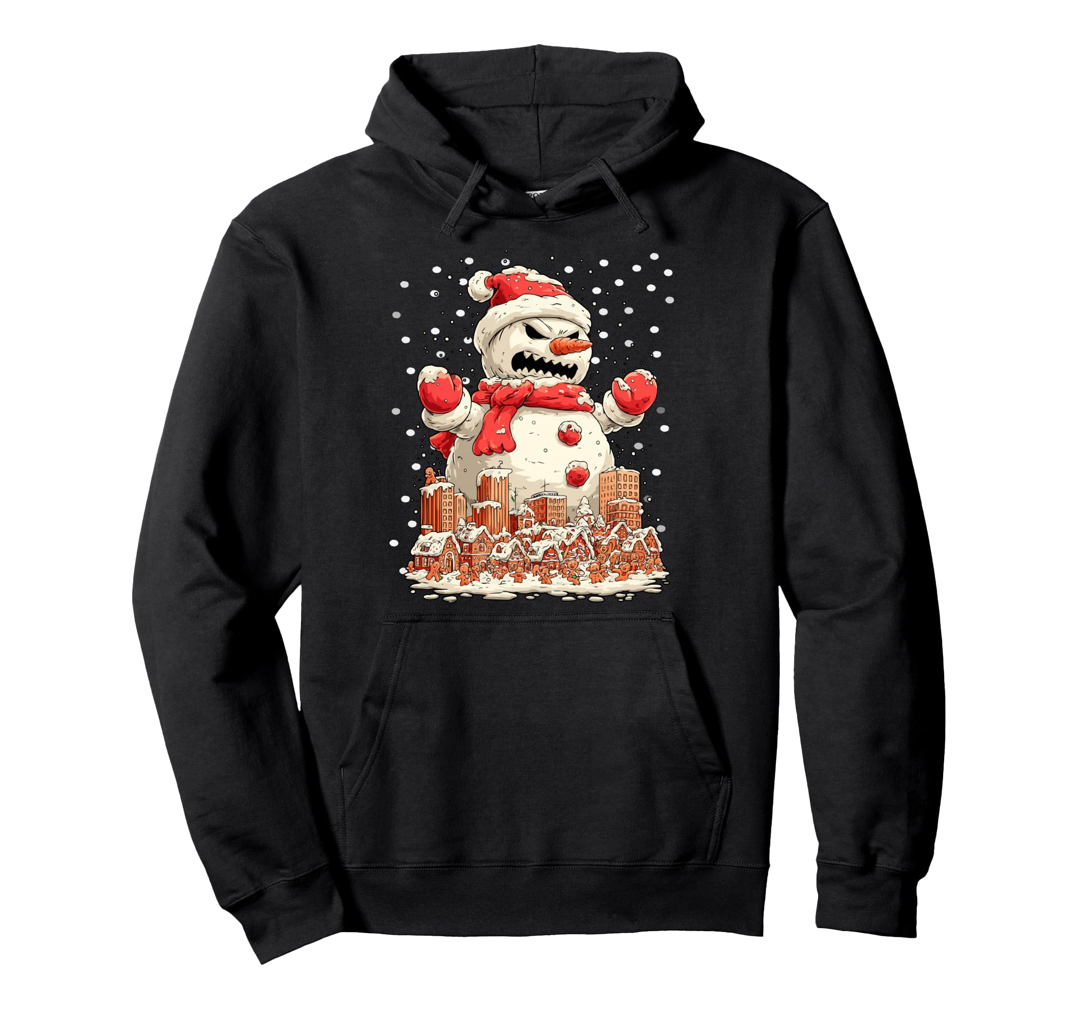

Funny Santa Snowman Gingerbread Cookie Christmas Parody Hoodie чёрный