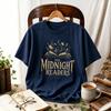 Women The Midnight Readers Open Book Graphic TShirt Book Lover Tee Vintage Distressed Print Reading Enthusiast Cottagecore Tops