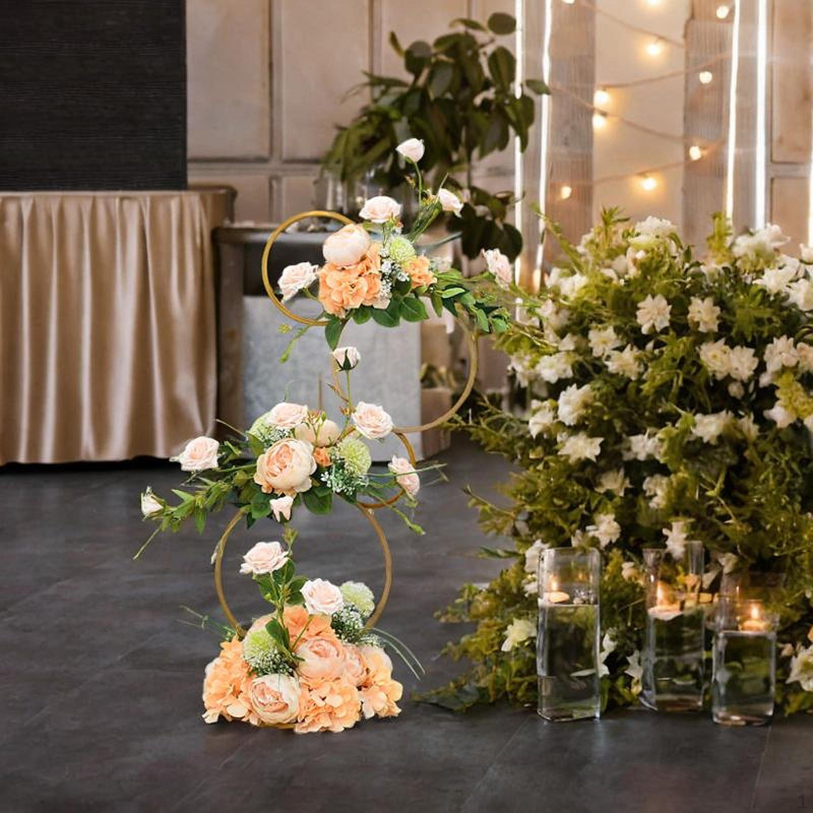 

Металлическая цветочная рамка круглая подставка-обруч для свадебного фотофона с цветочным дисплеем Gold