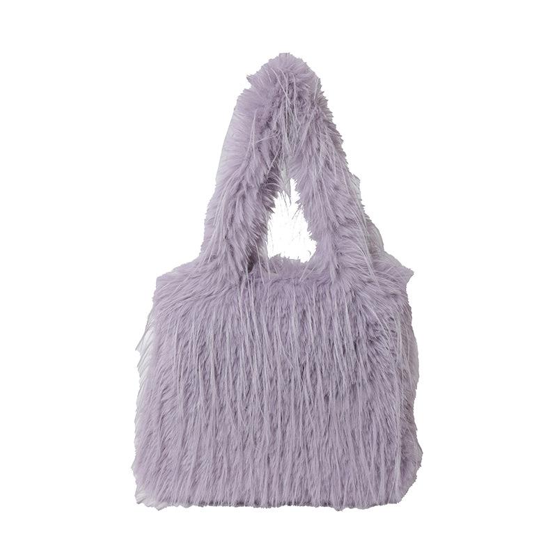 Autumn and winter new Mao Mao Tote women's bag daily commuting texture long hair shoulder messenger bag