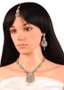 Touchstone Indian Bollywood Gorgeous Intricate Craftsmanship Sparkling White Colorful Rhinestone Crystal Wedding Designer Jewelry Necklace Set Gold