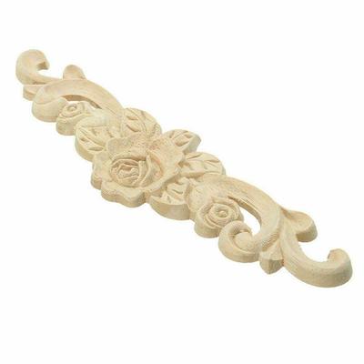  Belle Applique en Bois Sculpture sur Bois Décalcomanie Motif Floral Meuble