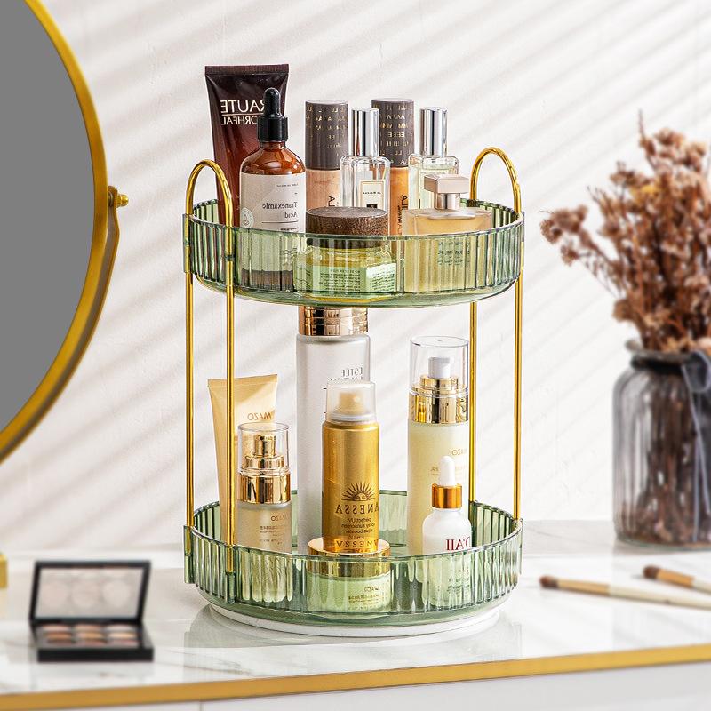 Scaffale Organizer Rotante per Piano Bagno Portaoggetti per Profumi Trucco Scaffale Rotante a 360° Portaoggetti per Cosmetici da Toeletta Scaffali