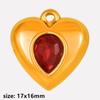 2 Stück Roter Emaille/Strass Liebe Anhänger Edelstahl Herz Charm Für Schmuckherstellung Zubehör Großhandel Steampunk Öl Tropfen Charms