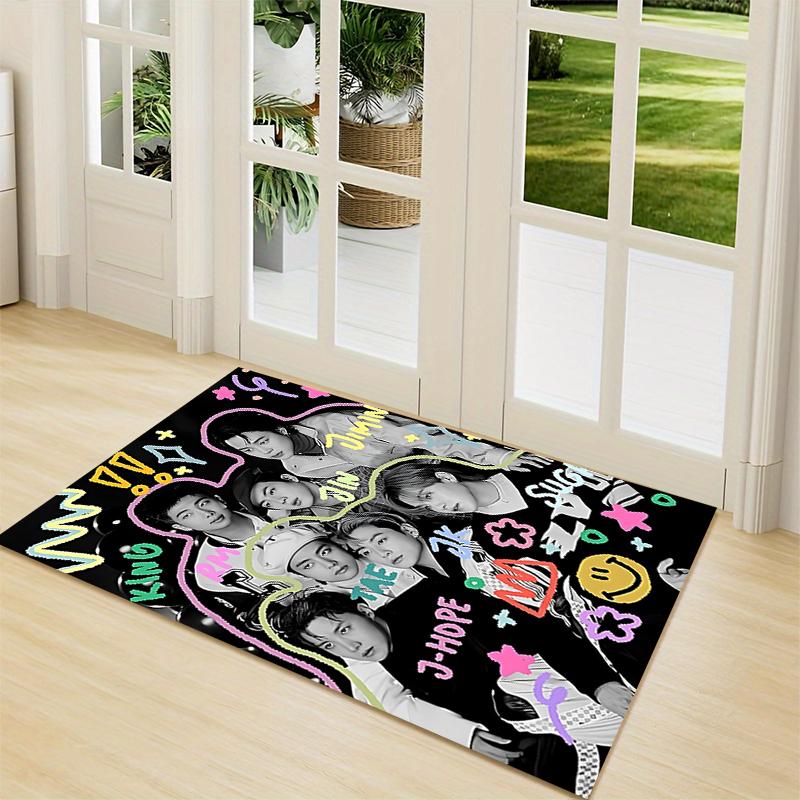 Kpop Stars Collage Carpet Rug Soft Washable Antislip Home Living Room Sofa Mats Personalized Christmas Rug