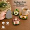 Gnome Punch Needle Coaster Kit Kit, DIY Craft Set with Pre-Printed Fabric for Adults Yarn Hoop Felt Backings, Embroidery Beginners And