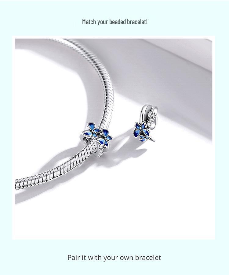 S925 Silver Blue Butterfly Beads - Romantic Spring DIY Accessory SCC1731