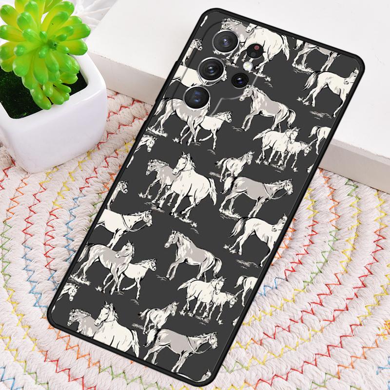 Horse animal painting Silicone Phone Case For Samsung Galaxy note 10 pro S26 S25 S24 S23 S22 S21 Plus S25Ultra Capa Cover