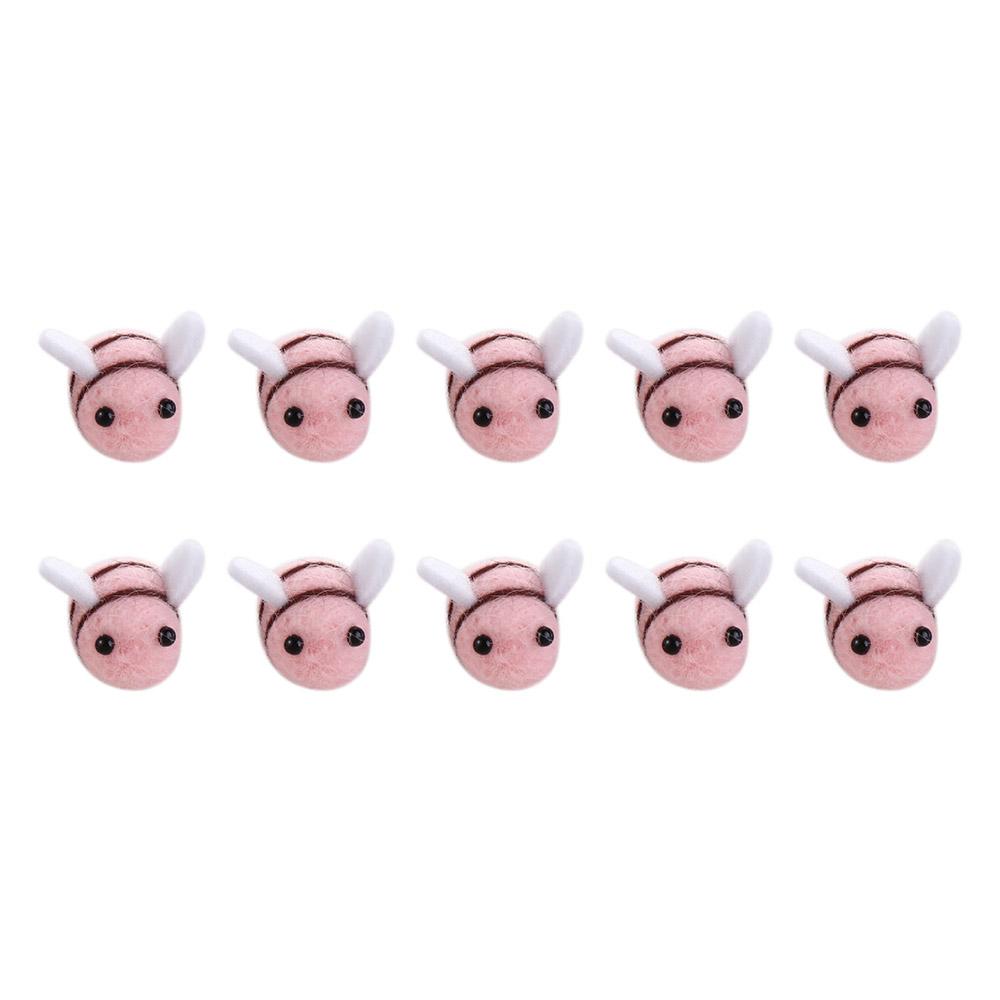 10Pcs Cute Wool Felt Bumble Bee Craft Decor Ball for Christmas Clothing Tent Hat Decoration DIY and Handmade Crafts Toy